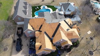 Completed roof aerial view Dallas